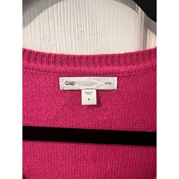 Gap Luxe Sweater Womens Small Pink Angora V-Neck layering casual preppy feminine - Picture 2 of 7